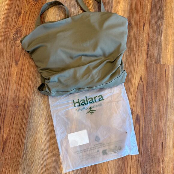 HALARA NWT Softly Zero Airy Green Ruched Lace Up Bodycon Dress Size Medium - Picture 10 of 12